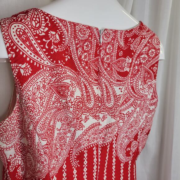 Signature by Robbie Bee Red White Paisley Print Tank Dress, 14 - Picture 9 of 11